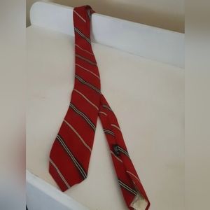 Christian Dior Monsieur red , gray, White  Strips Tie 57''